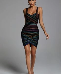 Bellabarnett Rainbow Bandage Dress CLOTHING