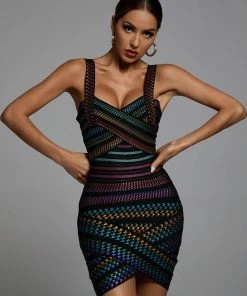 Bellabarnett Rainbow Bandage Dress CLOTHING