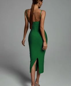 Bellabarnett Hollow Bandage Dress - Green