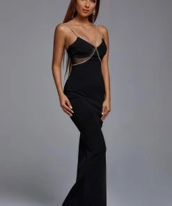 Bellabarnett Sagia Diamond Maxi Bandage Dress