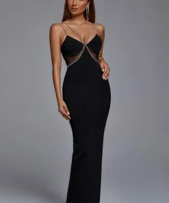 Bellabarnett Sagia Diamond Maxi Bandage Dress