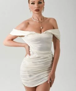 Bellabarnett Suzanne Off-Shoulder Mini Dress - White CLOTHING