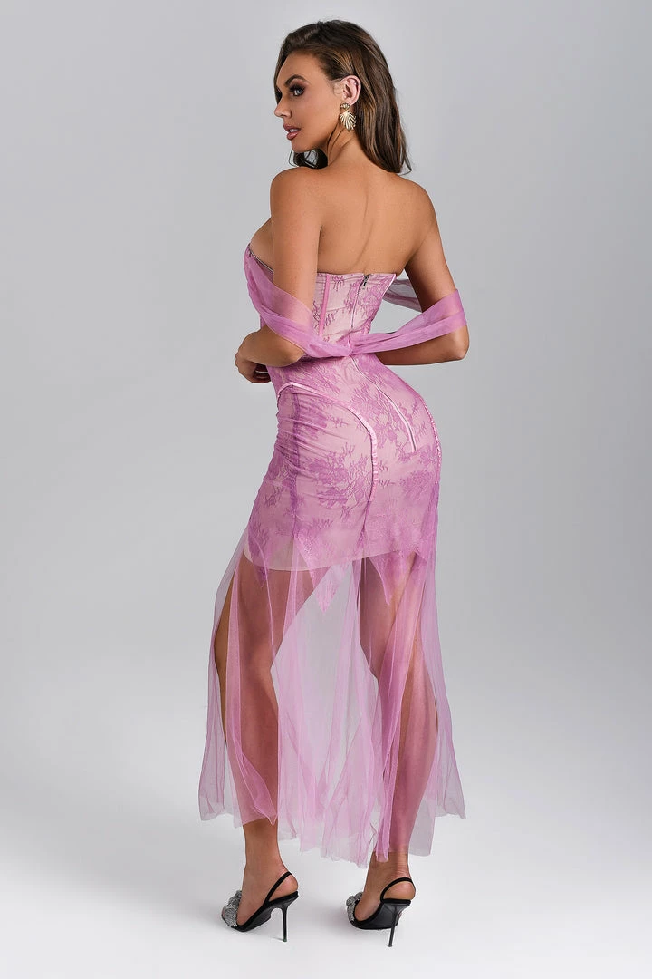 Bellabarnett Tori Corset Mesh Lace Dress