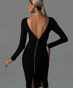 Bellabarnett Tzeitel Zipper Backless Bandage Dress Black