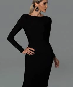 Bellabarnett Tzeitel Zipper Backless Bandage Dress Black