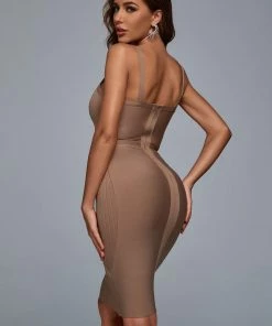 Bellabarnett CLOTHING Usama Mini Bandage Dress - Nude