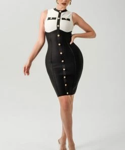 Bellabarnett Vioky Bandage Blazer Dress Set CLOTHING