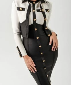 Bellabarnett Vioky Bandage Blazer Dress Set CLOTHING