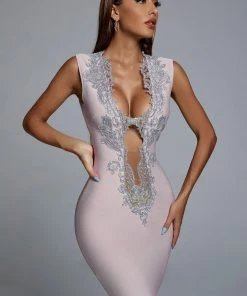 Bellabarnett Vlada Embellished Mini Cocktail Dress - Lilac CLOTHING