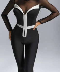 Bellabarnett Yashmira Mesh Bandage Jumpsuit CLOTHING