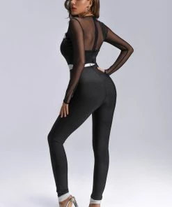 Bellabarnett Yashmira Mesh Bandage Jumpsuit CLOTHING