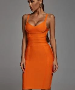 Bellabarnett CLOTHING Alix Bandage Mini Dress - Orange