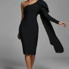 Bellabarnett Abbey Black One Shoulder Bandage Dress CLOTHING