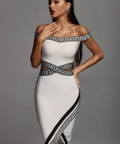 Bellabarnett Daria Off Shoulder Bandage Dress CLOTHING