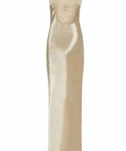 Bellabarnett CLOTHING Emily Metallic Gold Maxi Dress