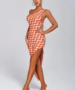 Bellabarnett Aisaly One Shoulder Midi Bandage Dress CLOTHING