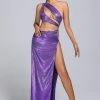Tracking CLOTHING Benase Cutout Sequin Slit Maxi Dress