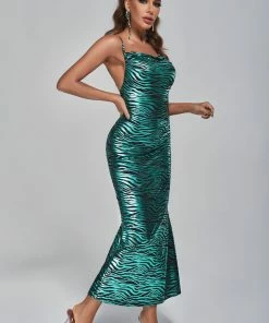 Tracking CLOTHING Anine Printed Backless Maxi Dress