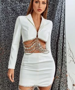 Bellabarnett CLOTHING Katherine Crystal Set - White