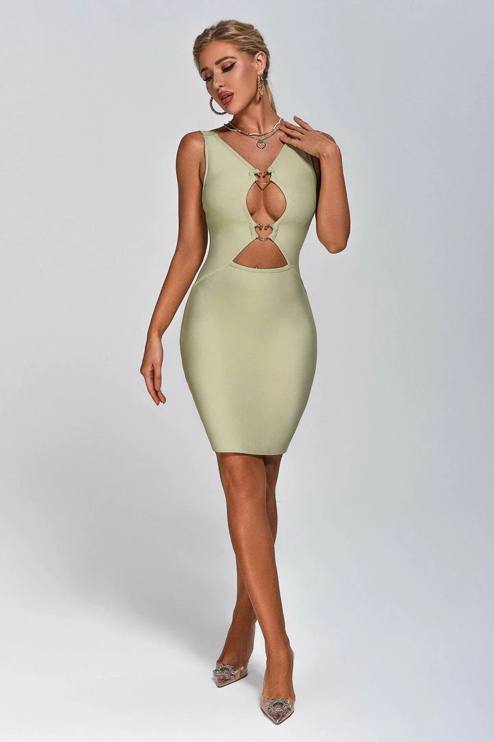 Bellabarnett Martha Cutout Mini Bandage Dress - Green CLOTHING