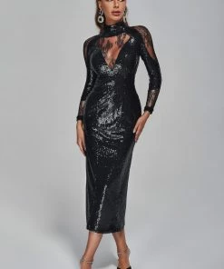 Bellabarnett CLOTHING Amity Lace Sequin Midi Dress