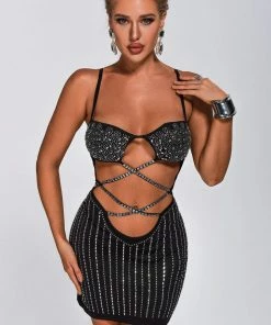 Tracking Adala Diamonate Cutout Mini Dress CLOTHING