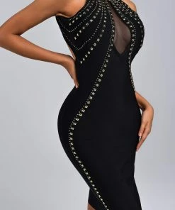 Bellabarnett Donatella Rivet Midi Bandage Dress CLOTHING