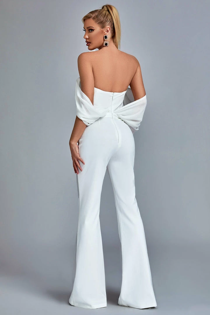 Bellabarnett CLOTHING Jasmine Off Shoulder Jumpsuit - White