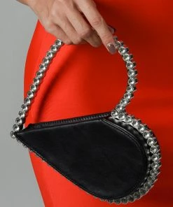 Bellabarnett Love Stone-encrusted Leather Clutch - Black CLOTHING