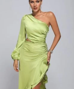 Bellabarnett CLOTHING Beren One Shoulder Satin Maxi Dress