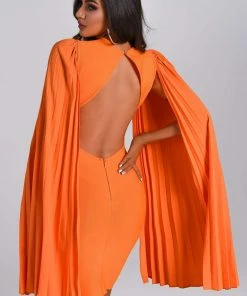 Bellabarnett Ronaldette Bandage Dress In Orange
