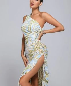 Bellabarnett CLOTHING Berka One Shoulder Printed Maxi Dress