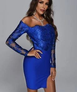 Bellabarnett Sibyl Lace Mini Bandage Dress