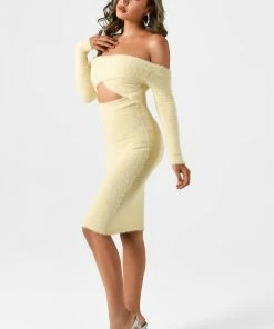 Bellabarnett Nicora Off Shoulder Midi Dress CLOTHING