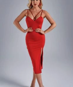 Bellabarnett Kristen Split Midi Dress CLOTHING