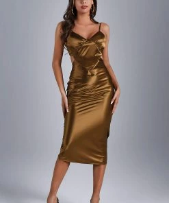 Bellabarnett Matilda Backless Satin Dress CLOTHING