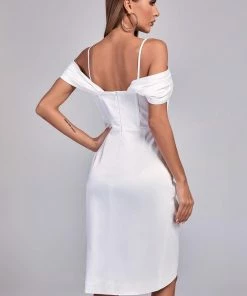 Bellabarnett Yasmin Satin Corset Mini Dress - White CLOTHING