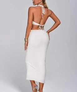Bellabarnett Aileen Halter Cutout Midi Dress CLOTHING