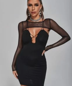 Bellabarnett Amethyst Mesh Mini Bodycon Dress CLOTHING