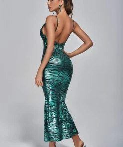 Tracking CLOTHING Anine Printed Backless Maxi Dress