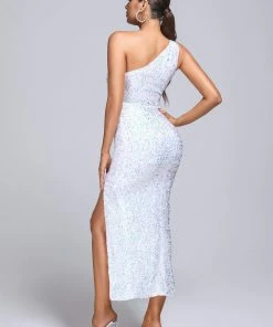 Bellabarnett CLOTHING Bavasa One Shoulder Sequin Midi Dress