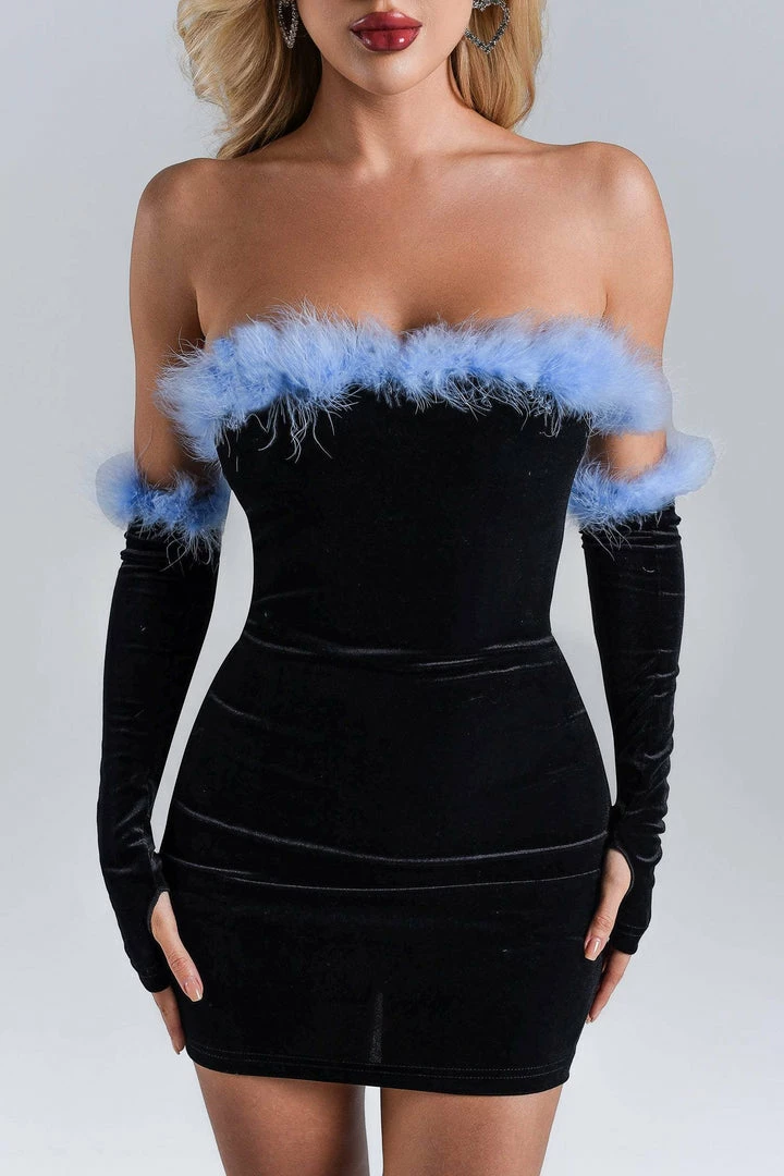 Bellabarnett Shay Velvet Mini Dress CLOTHING