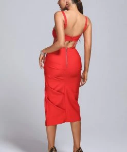 Tracking Bellamy Slit Midi Bandage Dress CLOTHING