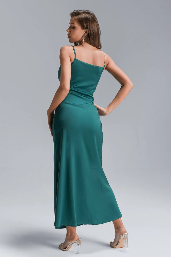 Bellabarnett Emeli Satin Pearl Maxi Dress CLOTHING
