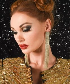 Bellabarnett Irina Rhinestone Tassel Earrings