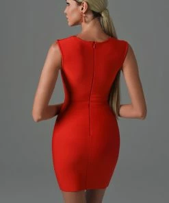 Bellabarnett CLOTHING Konka Diamond Mini Cocktail Dress - Red