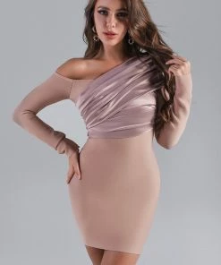 Bellabarnett Caroline Satin Mini Bandage Dress
