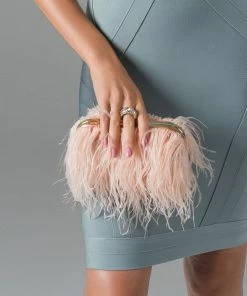 Bellabarnett Bakano Feather Clutch - Champagne CLOTHING