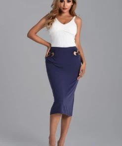 Bellabarnett CLOTHING Jelly Cutout Skirt - Navy