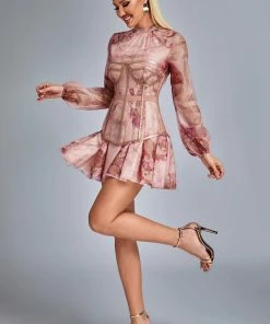 Bellabarnett Calia Corset Mini Dress Set - Pink